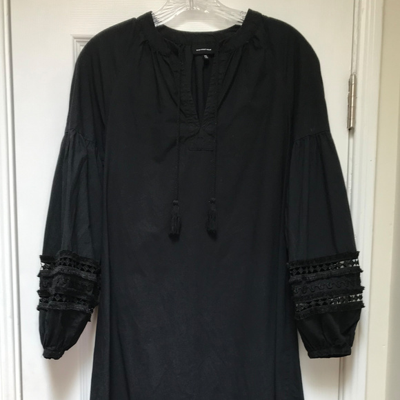 Who What Wear blk cotton dress w/ openwork sleeves - Picture 1 of 8